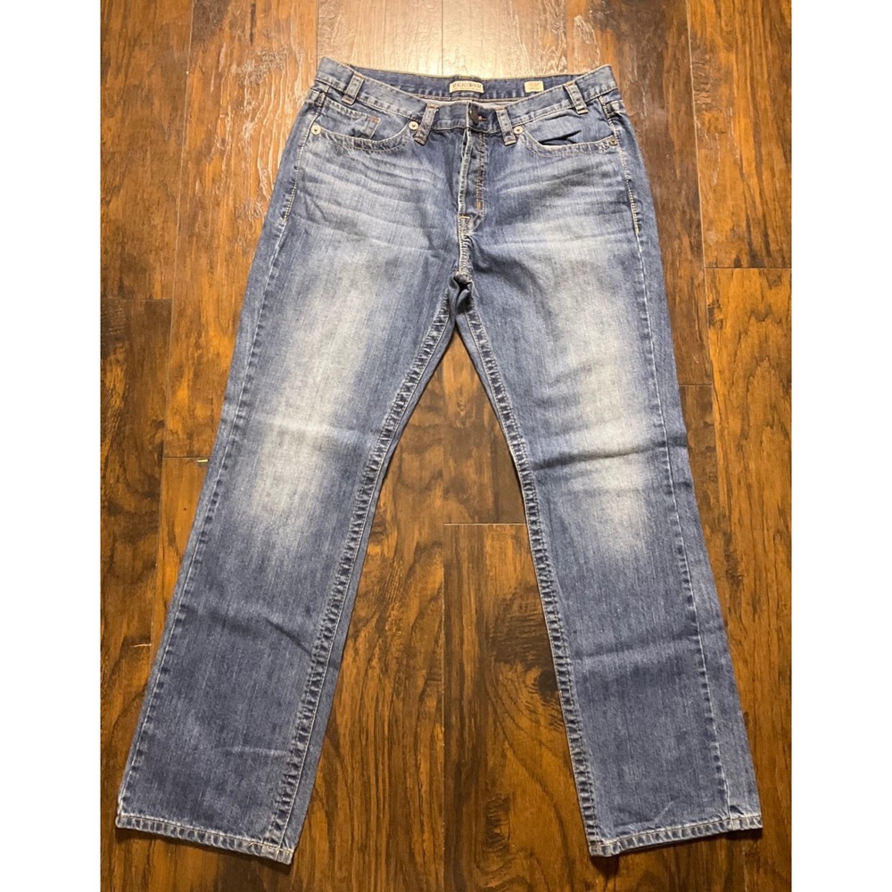 MEK Denim Chicago Straight Leg Jeans Mens 36x34 Medium Wash Embroidered Pockets
